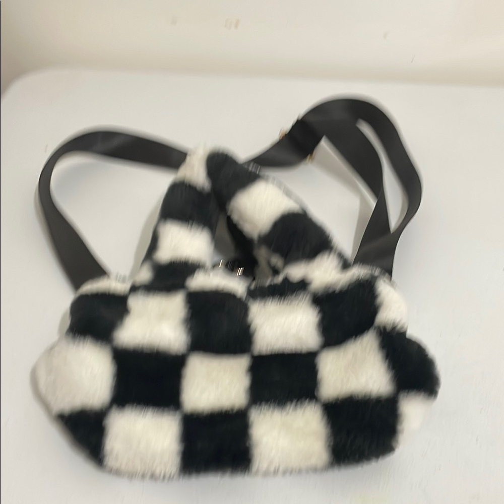 Checkered Black and White Women's Bag
